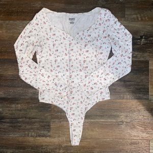 PINK floral bodysuit